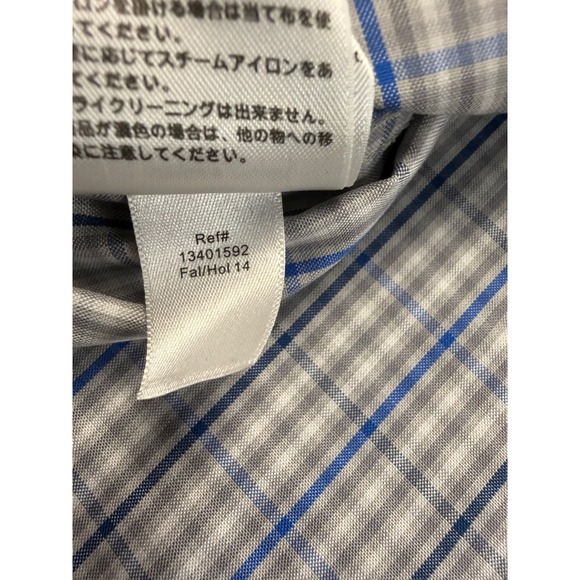 Eddie Bauer Mens XL Blue Grey Plaid Wrinkle Free Relaxed Fit Button Down Shirt - Picture 8 of 8